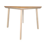 Τραπέζι Synergy αλουμίνιο cappuccino-plywood σε φυσική απόχρωση 80x80x74εκ - Image 2