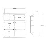 Ντουλάπι μπάνιου Bagno με καθρέπτη oak 60x14.5x63.6εκ - Image 3