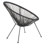 Πολυθρόνα Acapulco μεταλλο-pe rattan σε μαύρη απόχρωση 68.5x74.5x84εκ