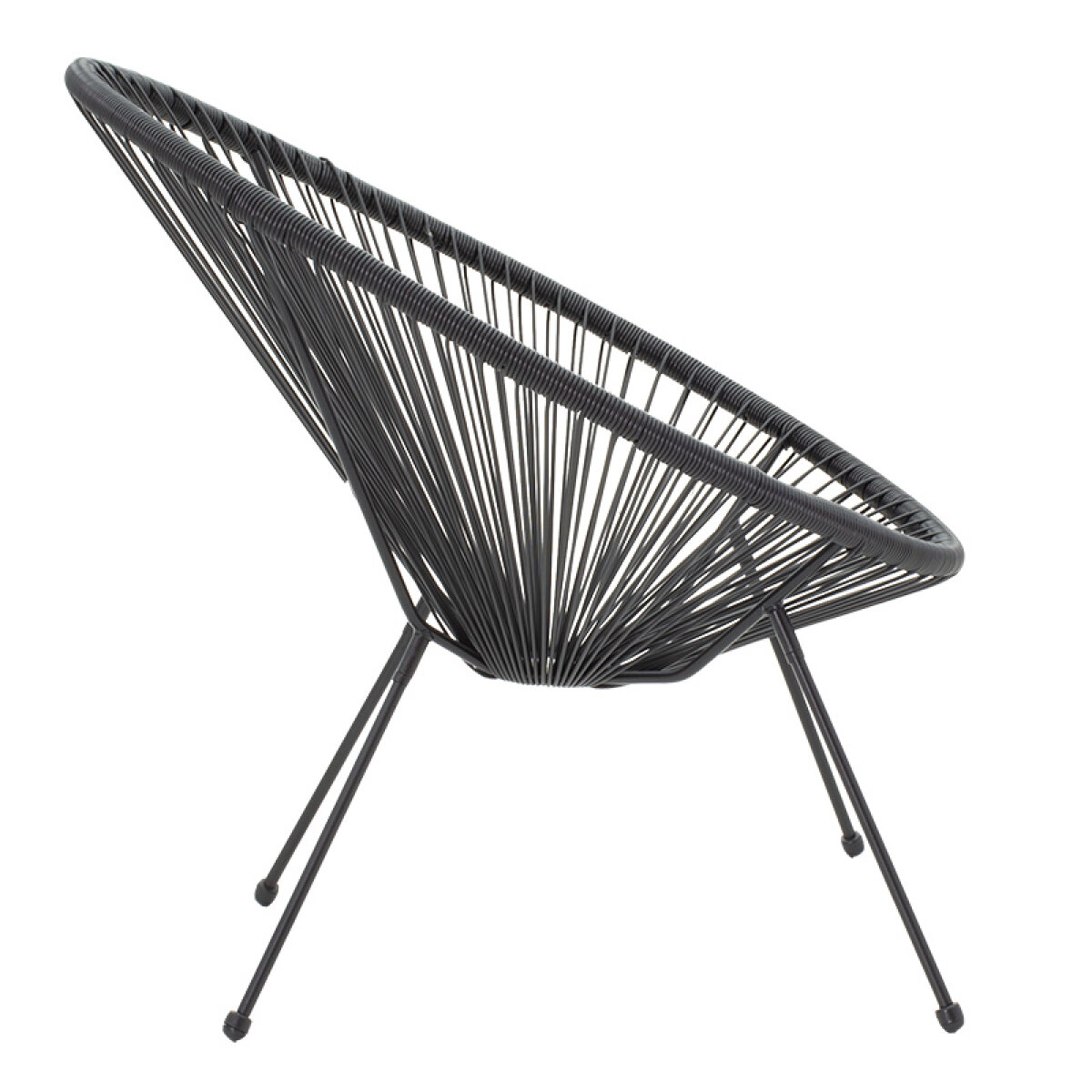 Πολυθρόνα Acapulco μεταλλο-pe rattan σε μαύρη απόχρωση 68.5x74.5x84εκ - Image 2