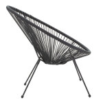 Πολυθρόνα Acapulco μεταλλο-pe rattan σε μαύρη απόχρωση 68.5x74.5x84εκ - Image 2