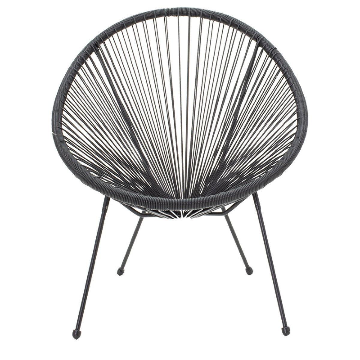 Πολυθρόνα Acapulco μεταλλο-pe rattan σε μαύρη απόχρωση 68.5x74.5x84εκ - Image 3