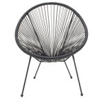 Πολυθρόνα Acapulco μεταλλο-pe rattan σε μαύρη απόχρωση 68.5x74.5x84εκ - Image 3