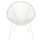 Πολυθρόνα Acapulco μεταλλο-pe rattan σε λευκή απόχρωση 68.5x74.5x84εκ - Image 3