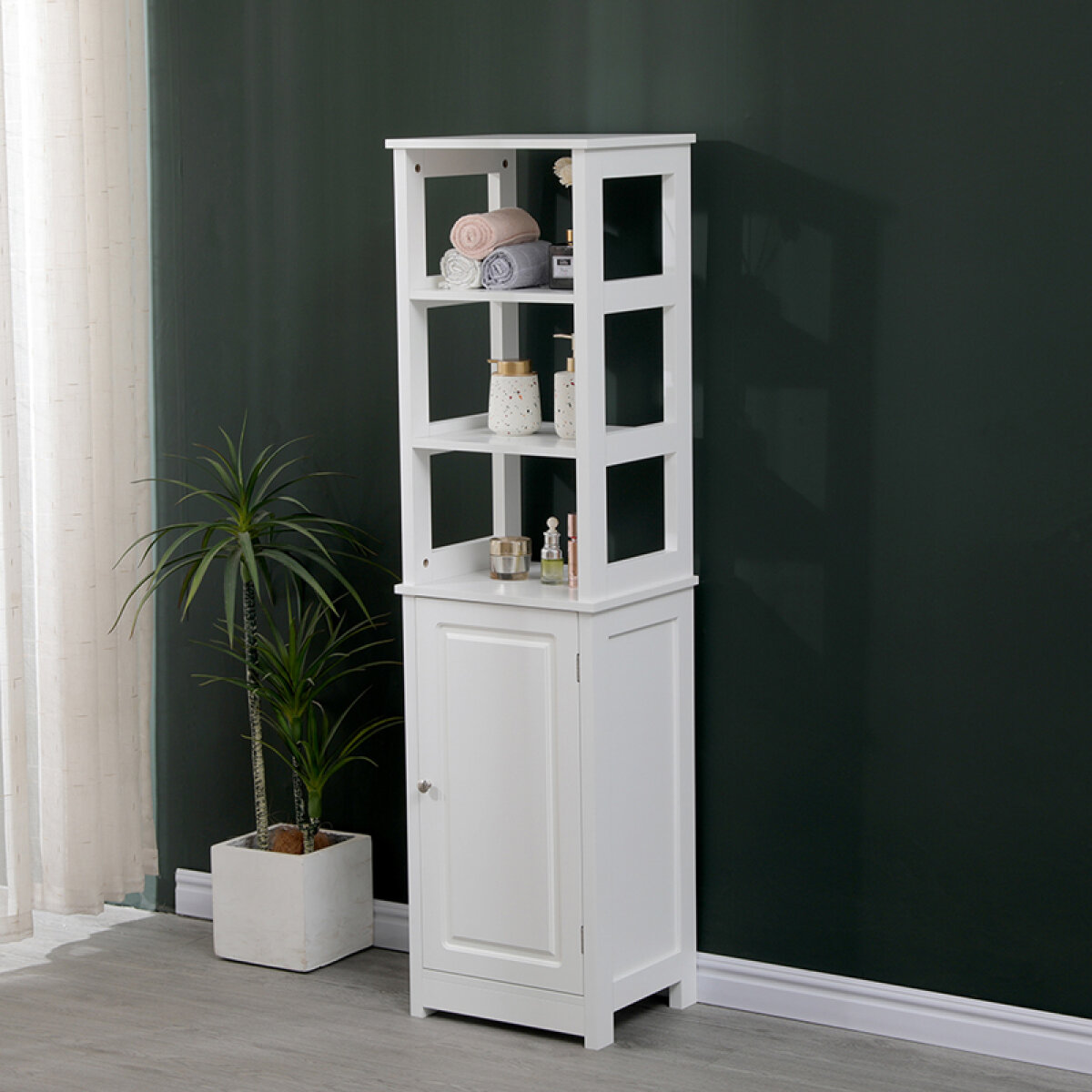 Ντουλάπι-στήλη Larben mdf λευκό 40x33x150εκ - Image 3