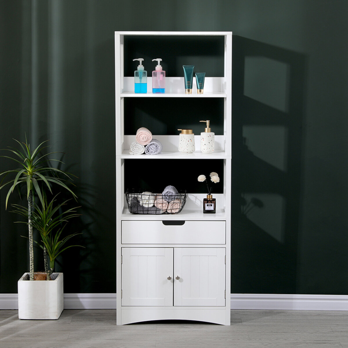 Ντουλάπι-στήλη Sejo mdf λευκό 60x32.5x154εκ - Image 3
