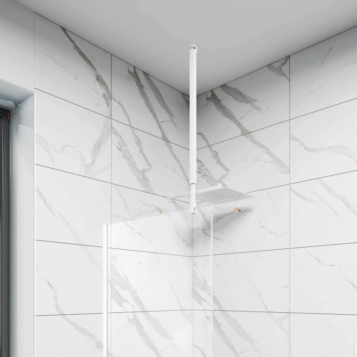 Σταθερό διαχωριστικό CRISTINA WHITE MAT 125TR-100 - Image 3