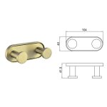 LUSSO BRUSH GOLD διπλή κρεμάστρα 3653-2BG - Image 4