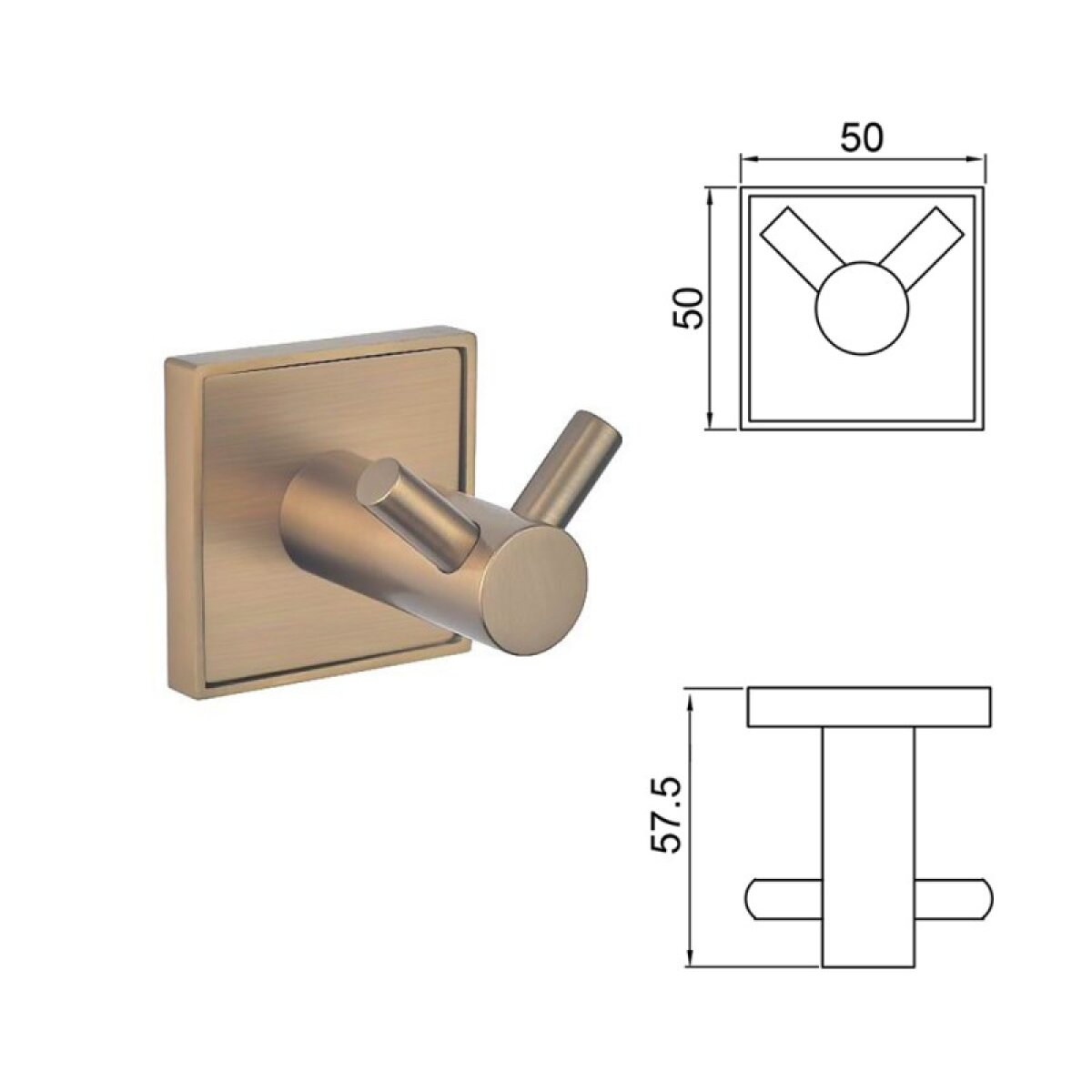 MODENA BRUSH ROSE GOLD διπλή κρεμάστρα 3850-2BRG - Image 2