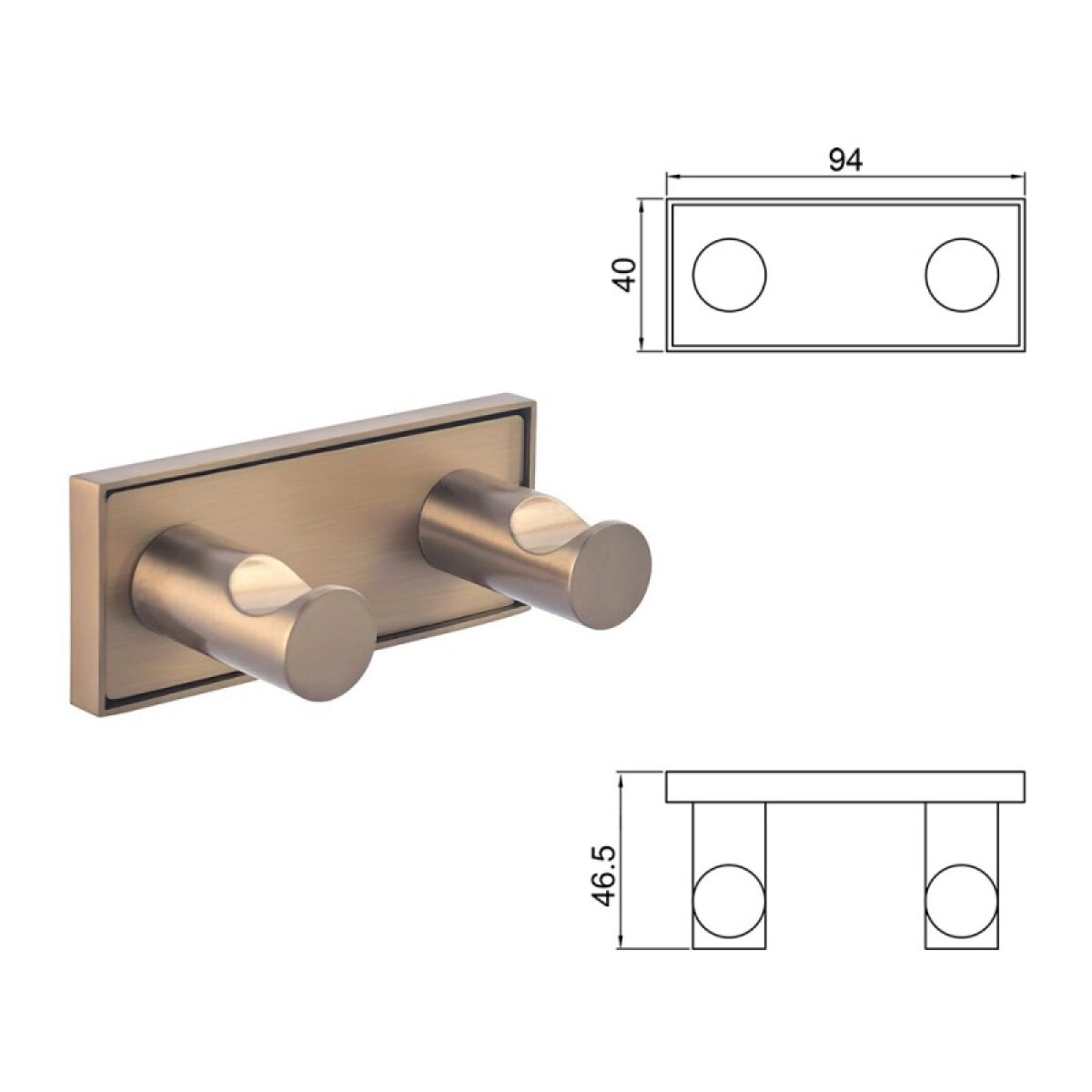 MODENA BRUSH ROSE GOLD διπλή κρεμάστρα 3853-2BRG - Image 2