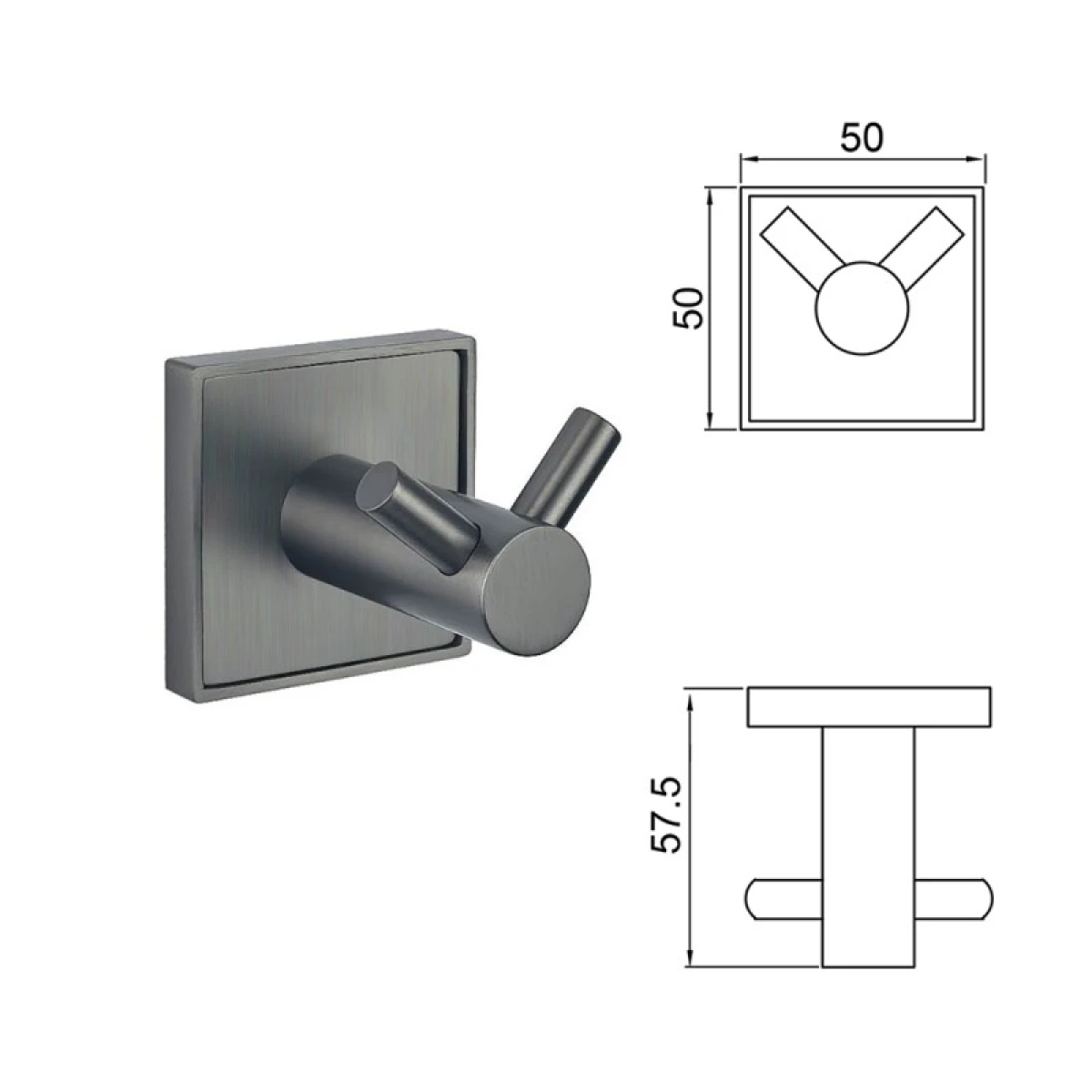 MODENA GUN GREY διπλή κρεμάστρα 3850-2GG - Image 3