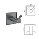 MODENA GUN GREY διπλή κρεμάστρα 3850-2GG - Image 3