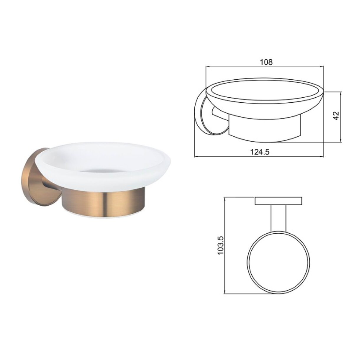 LUSSO BRUSH ROSE GOLD σαπουνοθήκη 3659BRG - Image 3