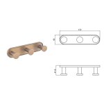 LUSSO BRUSH ROSE GOLD τριπλή κρεμάστρα 3653-3BRG - Image 3
