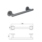 LUSSO GUN GREY βάση για πετσέτα 30cm 3624GG - Image 3