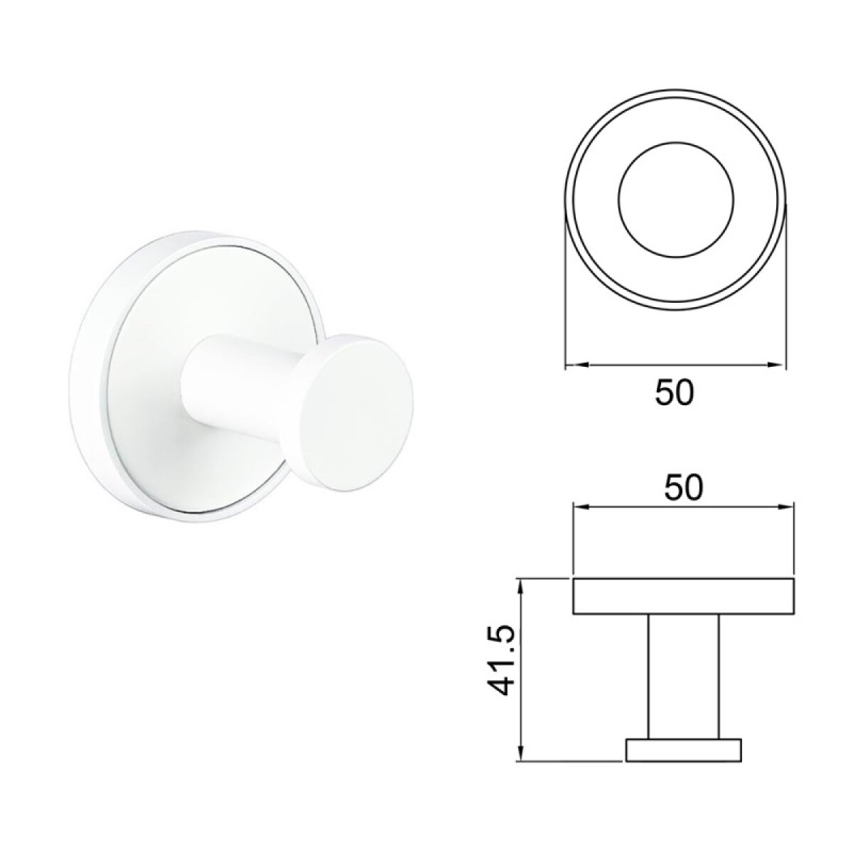 LUSSO WHITE MATT μονή κρεμάστρα 3653-1WM - Image 4