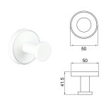 LUSSO WHITE MATT μονή κρεμάστρα 3653-1WM - Image 4