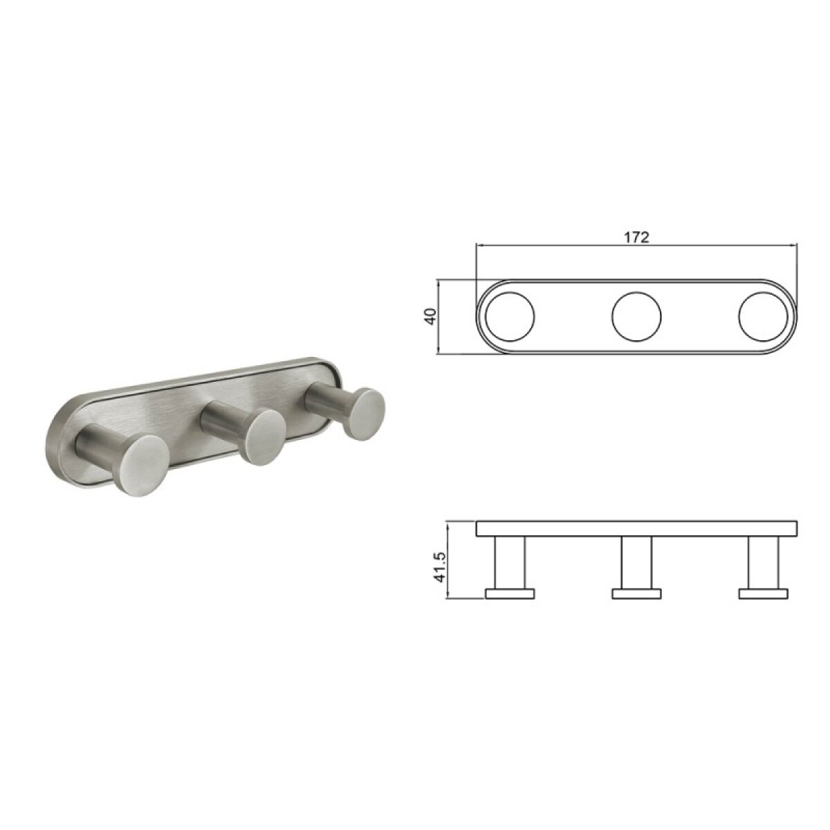 LUSSO BRUSH τριπλή κρεμάστρα 3653-3BS - Image 3