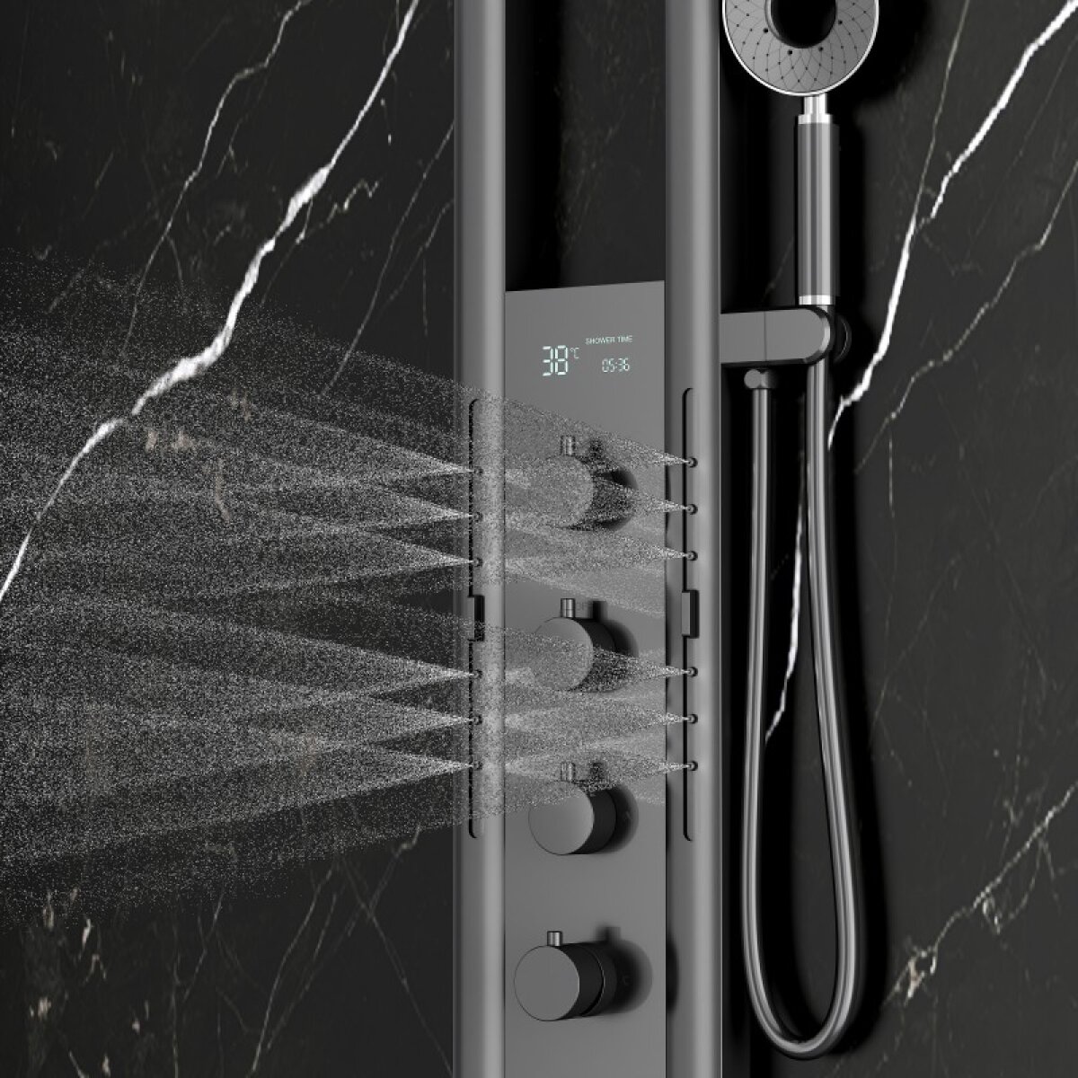 Πάνελ υδρομασάζ 3617GG GUN GREY - Image 3