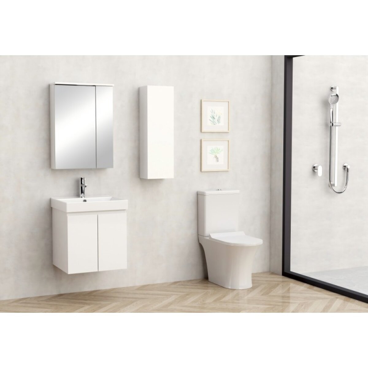 PVC έπιπλο ALDENE-50 5155-50W + νιπτήρας 5953W-51CM - Image 2