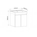 PVC έπιπλο ALDENE-50 5155-50W + νιπτήρας 5953W-51CM - Image 3