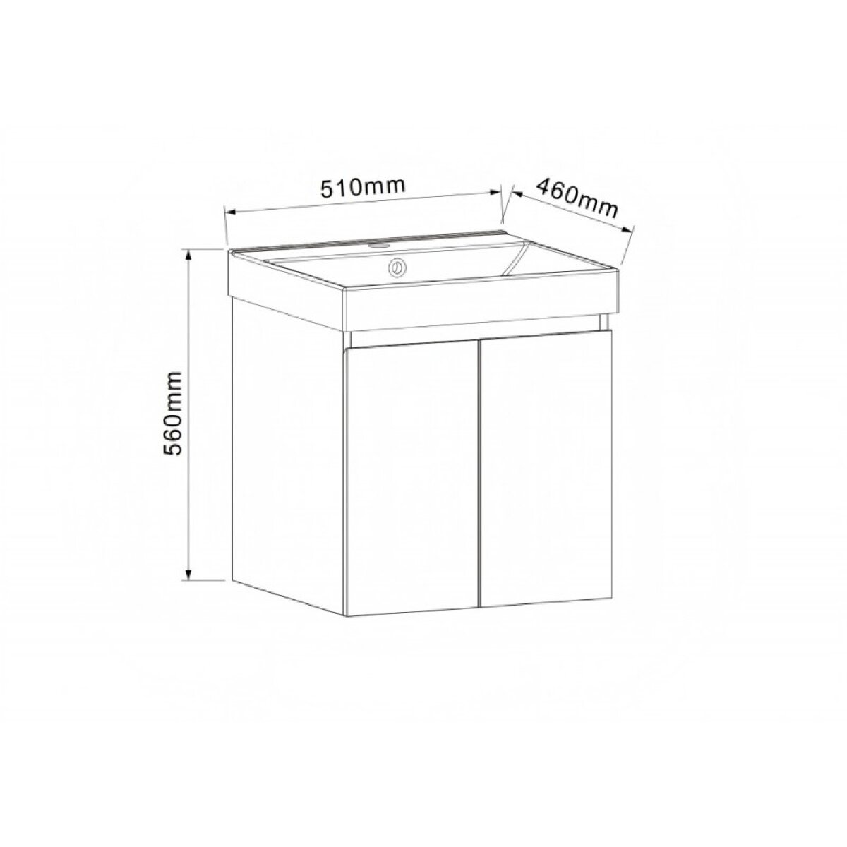 PVC έπιπλο AMO-50 5157-50 + νιπτήρας 5953W-51CM - Image 2