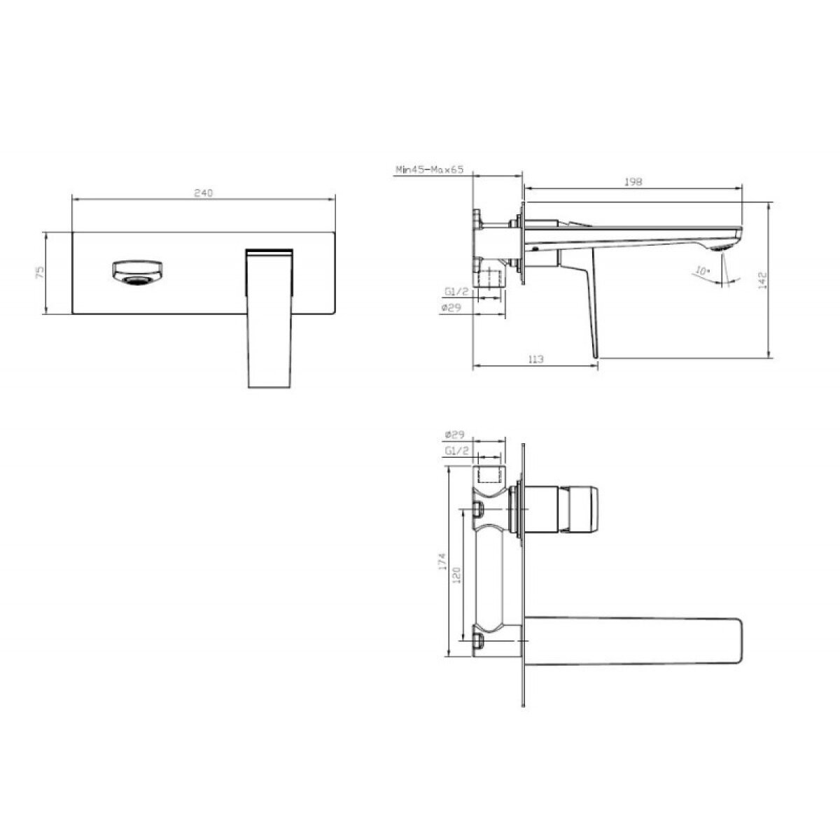 Ορειχάλκινη εντοιχιζόμενη μπαταρία ICF 8110191BRUSH ROSE GOLD - Image 2