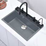 AQUARIS νεροχύτης κουζίνας 8276 GREY + μπαταρία 7567131MB